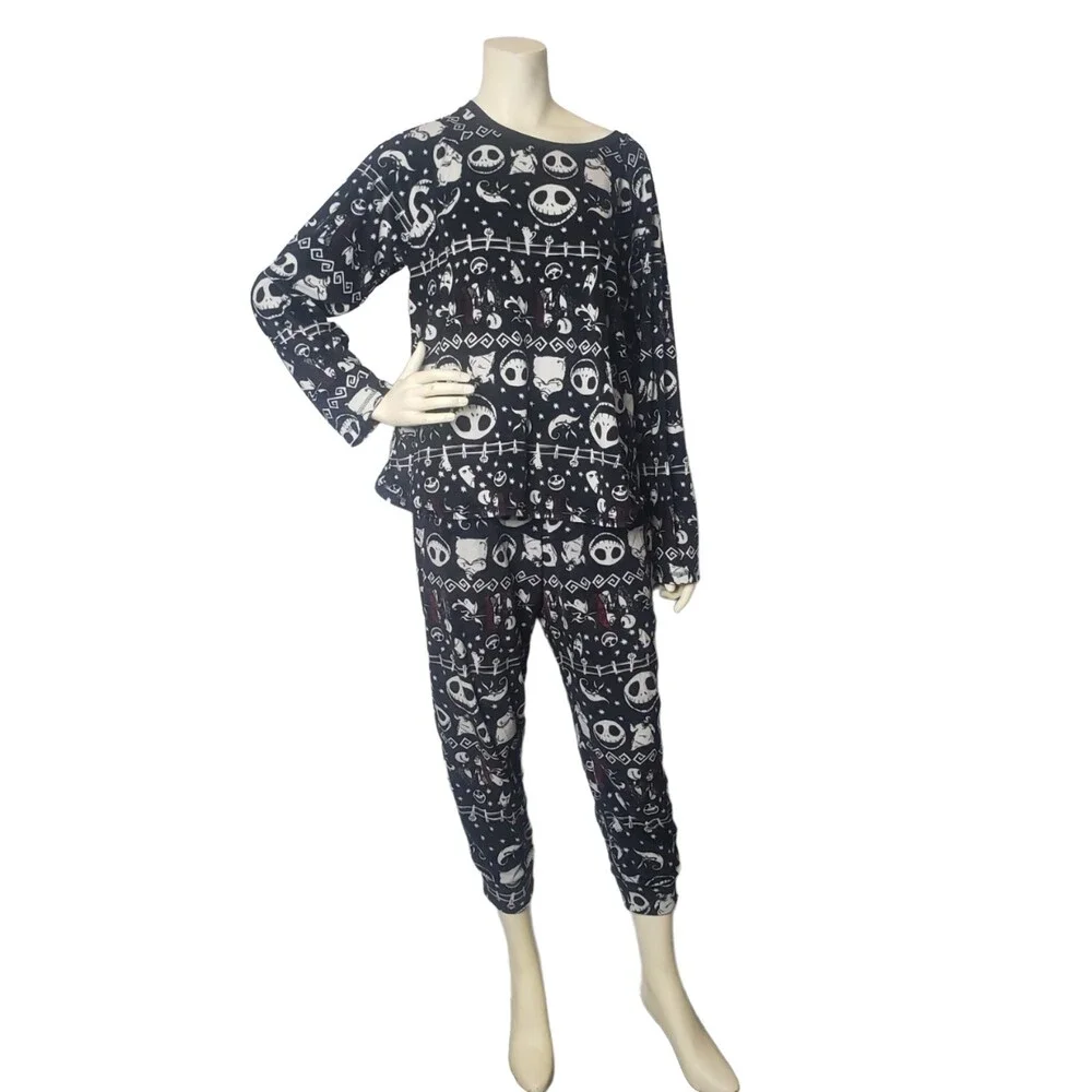 NIGHTMARE BEFORE CHRISTMAS Sleepwear Black Pajamas Top & Bottom Size XL - Picture 1 of 10